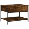 vidaXL Table basse chêne fumé 100x50x50 cm bois d'ingénierie et métal
