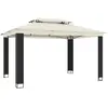 vidaXL Vidaxl Tonnelle À Double Toit Crème 3,94x2,96 M Acier