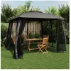 vidaXL Tonnelle avec double toit et parois en filet anthracite acier