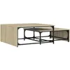 vidaXL Tables basses gigognes 2 pcs chêne sonoma bois ingénierie métal