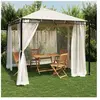 vidaXL Tonnelle avec parois en filet crème 2,93x2,93 m acier
