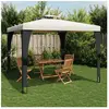 vidaXL Tonnelle à double toit crème 2,98x2,98 m acier