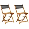 vidaXL Chaises de bistrot lot de 2 noir bois d'acacia et polypropylène