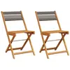 vidaXL Chaises de bistrot lot de 2 gris bois d'acacia et polypropylène