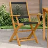 vidaXL Chaises de jardin lot de 2 noir bois d'acacia et polypropylène
