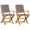 vidaXL Chaises de jardin lot de 2 anthracite bois acacia massif tissu