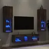 vidaXL Unités murales TV avec LED 5 pcs chêne fumé bois d'ingénierie