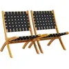 vidaXL Chaises de jardin pliantes lot de 2 bois d'acacia solide tissu