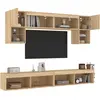 vidaXL Unités murales TV avec LED 6 pcs chêne sonoma bois d'ingénierie