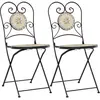 vidaXL Chaises de bistro pliables 2 pcs terre cuite et blanc céramique