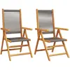 vidaXL Chaises de jardin lot de 2 gris bois d'acacia et polypropylène