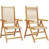 vidaXL Chaises de jardin lot de 2 beige bois d'acacia et polypropylène