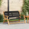vidaXL Banc De Jardin Vidaxl Noir 76x122x73 Cm Bois D'acacia Massif