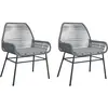 vidaXL Chaises de jardin lot de 2 avec coussins gris résine tressée