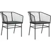 vidaXL Chaises de jardin lot de 2 avec coussins noir résine tressée