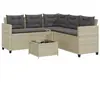 vidaXL Canapé de jardin et table et coussins en forme de L gris clair