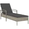 vidaXL Chaise longue et coussin gris clair 63x200x81 cm résine tressée