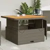 vidaXL Table de jardin gris 110x110x71 cm Résine tressée bois d'acacia