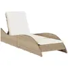 vidaXL Chaise longue avec coussins beige 114x205x73 cm résine tressée