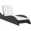 vidaXL Chaise longue avec coussin noir 60x205x73 cm résine tressée