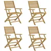 vidaXL Chaises pliables de jardin 4 pcs bois massif d'acacia