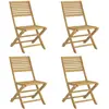 vidaXL Vidaxl Chaises Pliables De Jardin Lot De 4 Bois Massif D'acacia