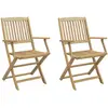 vidaXL Chaises pliables de jardin 2 pcs bois massif d'acacia