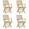 vidaXL Chaises pliables de jardin 4 pcs bois massif d'acacia