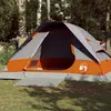 vidaXL Tente de camping à dôme 4 personnes gris et orange imperméable
