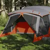 vidaXL Vidaxl Tente De Camping Et Porche 4 Personnes Gris Orange Imper...