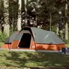 vidaXL Tente familiale à dôme 9 personnes gris et orange imperméable