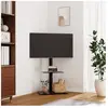 vidaXL Meuble TV d'angle 2 niveaux pour 32-65 pouces noir
