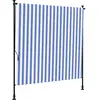vidaXL Store roulant d'extérieur bleu et blanc 150x270 cm tissu acier