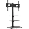 vidaXL Meuble TV d'angle 3 niveaux pour 32-65 pouces noir