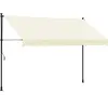 vidaXL Auvent rétractable crème 300x150 m tissu et acier