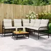 vidaXL Canapés de jardin 2 pcs avec coussins Noir Résine tressée