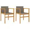 vidaXL Chaises de jardin lot de 2 gris résine tressée et bois massif