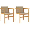 vidaXL Chaises de jardin lot de 2 beige résine tressée et bois massif