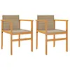 vidaXL Chaises de jardin coussins lot de 2 beige résine tressée bois
