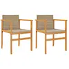 vidaXL Chaises de jardin coussins lot de 2 beige résine tressée bois