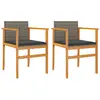 vidaXL Chaises de jardin coussins lot de 2 gris résine tressée et bois