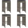 vidaXL Tabourets de bar de jardin et coussins lot de 6 résine tressée