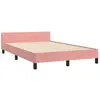 vidaXL Cadre de lit avec tête de lit rose 120x190 cm velours