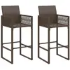 vidaXL Tabourets de bar de jardin lot de 2 marron résine tressée