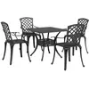 vidaXL Ensemble à manger de jardin 5 pcs noir aluminium coulé