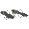 vidaXL Chaises longues lot de 2 avec table gris clair résine tressée