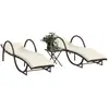 vidaXL Chaises longues lot de 2 avec table marron résine tressée