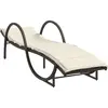 vidaXL Chaise longue avec coussin marron 60x199x42 cm résine tressée