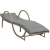vidaXL Chaise longue avec coussin beige 60x199x42 cm résine tressée