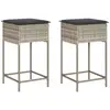 vidaXL Tabourets de bar jardin avec coussins lot de 2 gris clair rotin